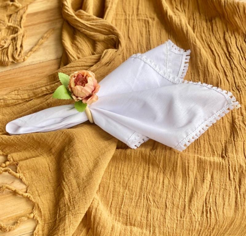 SERVILLETA BLANCA PUNTILLA X2