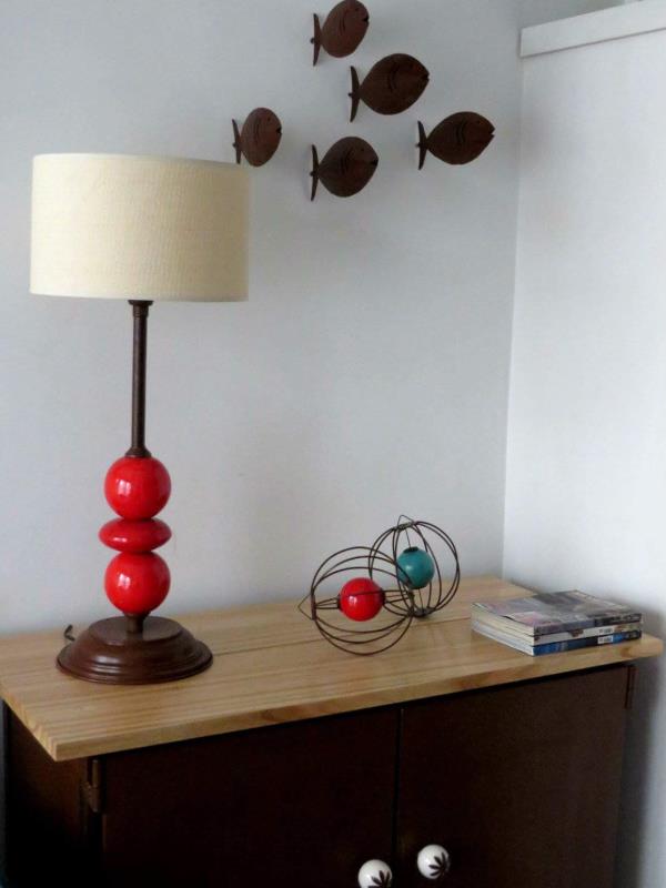 LAMPARA DE MESA 2 BOCHAS 1 DISCO