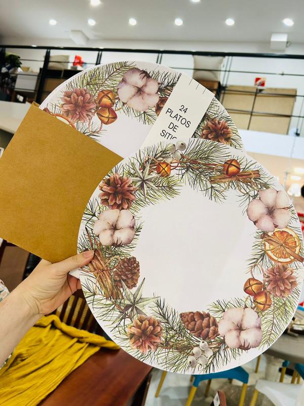 PLATO DE SITIO PAPEL CRAFT NAVIDEÑO X24U