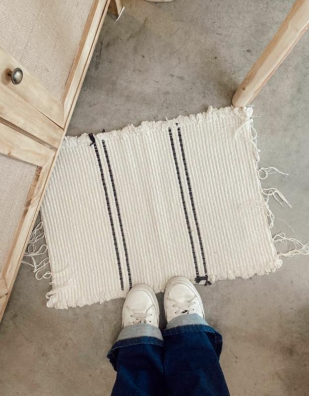 ALFOMBRA 60*45 RAYA DOBLE NEGRA