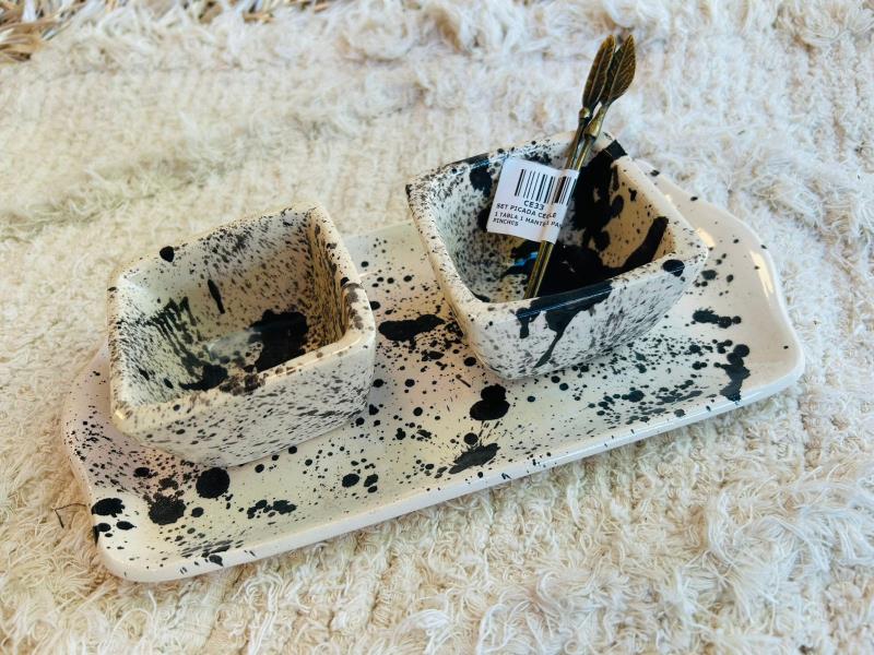 JUEGO BANDEJA + 2 SALSEROS