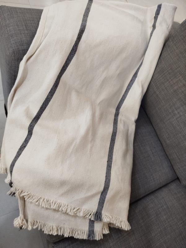 MANTA 2.00X1.50 RAYAS GRIS