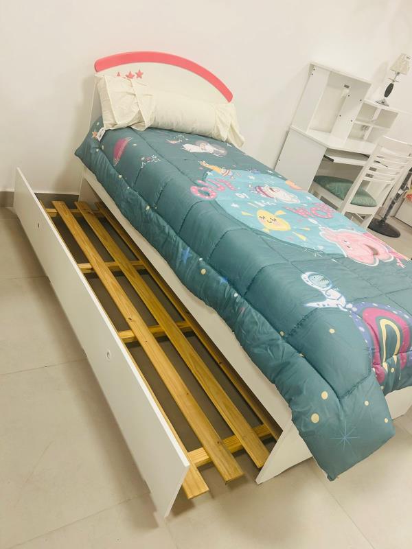 CAMA 1PL OVALO ROSA C/CARRO