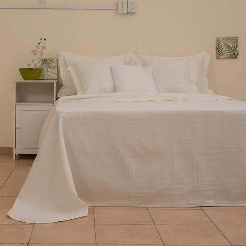 CUBRECAMA 2.60 BLANCO CASABLANCA ORO JACQUARD