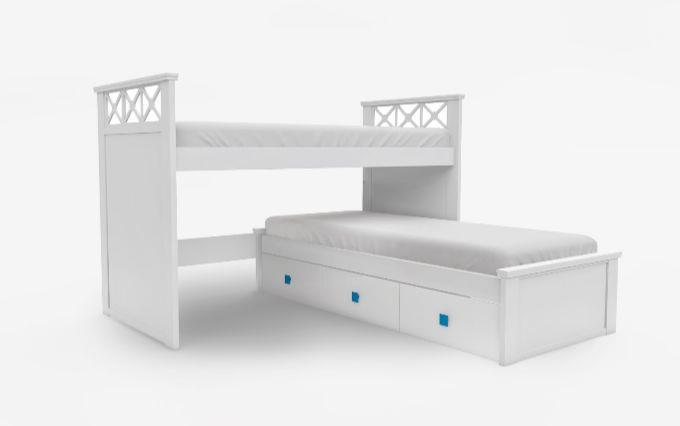 CAMA RINCONERA C/CAJ C/CRUCES TURQUESA