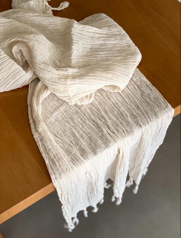 CAMINO DE MESA 2.50 GASA CARAMEL/CRUDO/CACAO/HORMIGON